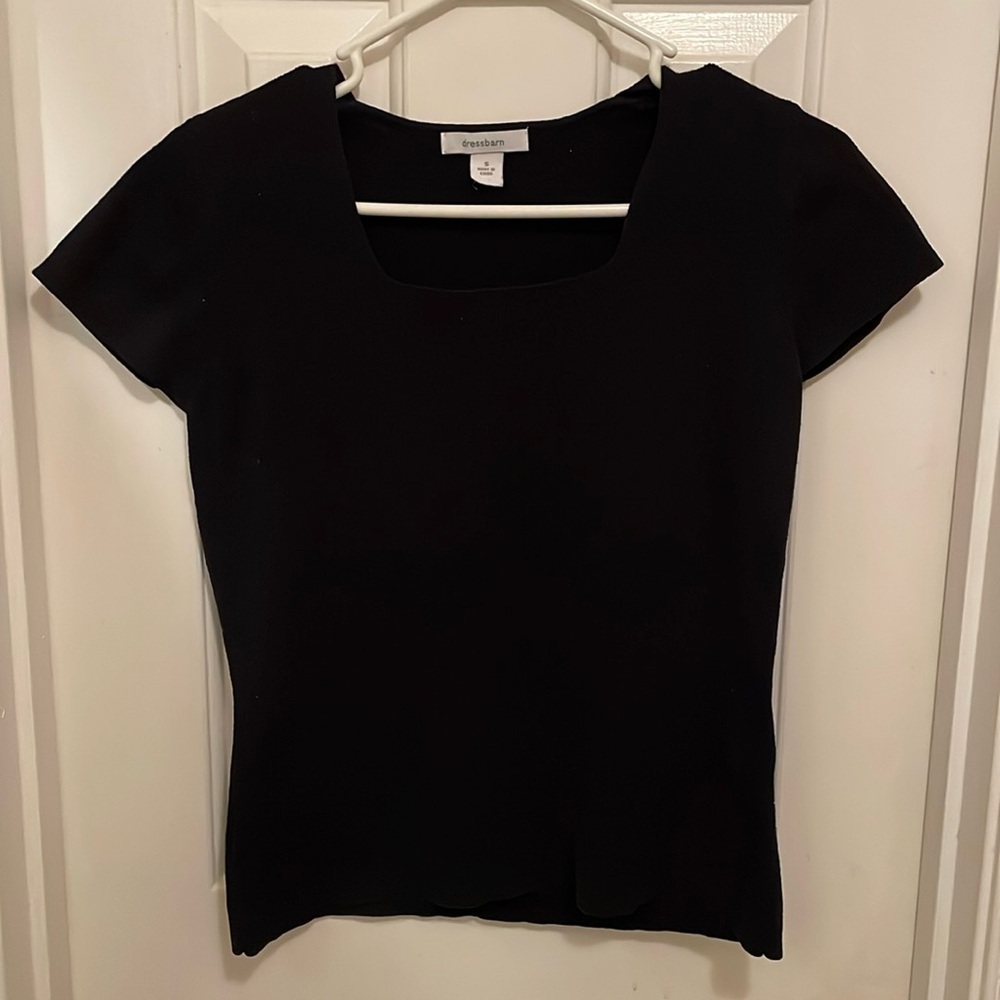 Ribbed square neck shirt